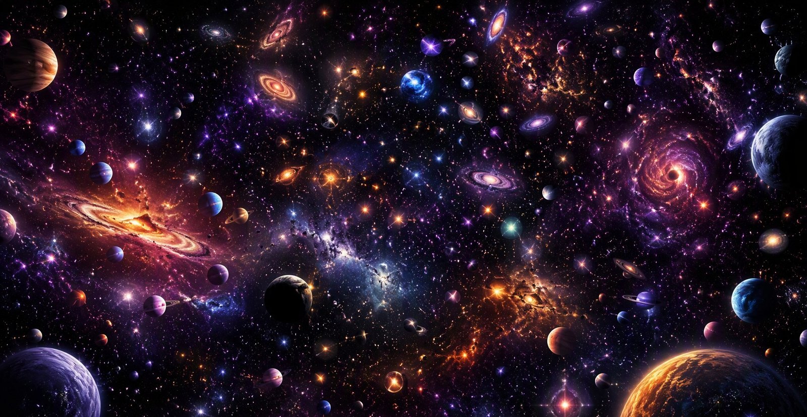 Visualización de miles de exoplanetas y galaxias sobre un campo estelar infrarrojo