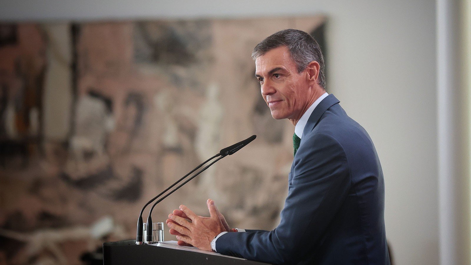 El presidente del Gobierno, Pedro Sánchez, clausura el acto IA360 en el Complejo de La Moncloa