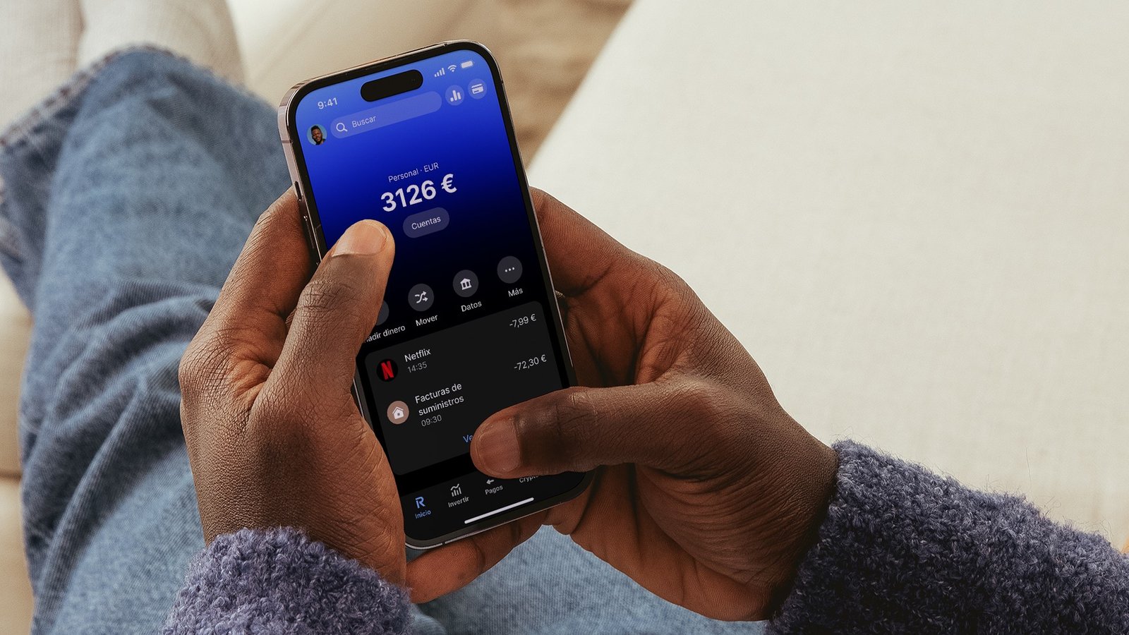 Segunda pantalla oficial de prensa de la app de Revolut en espanol, el banco digital con mas de 80 millones de clientes afectado por la filtracion de datos