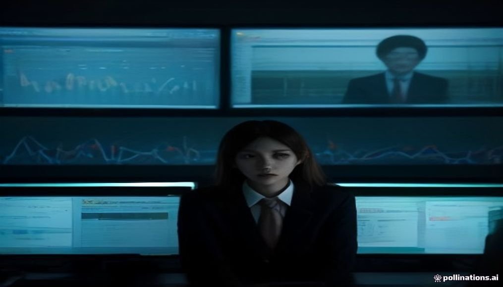 Profesional agobiado frente a una pared de monitores con gráficos e interfaces de IA, reflejando la fatiga de modelos que sufren los equipos tecnológicos