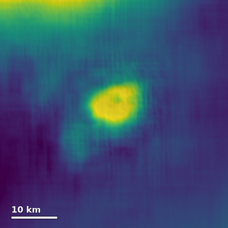 Nuevo mapa de elevación de Venus a 300 m generado por Claude Fable 5.1: un volcán escudo de 15 km de ancho (Anthropic/NASA)