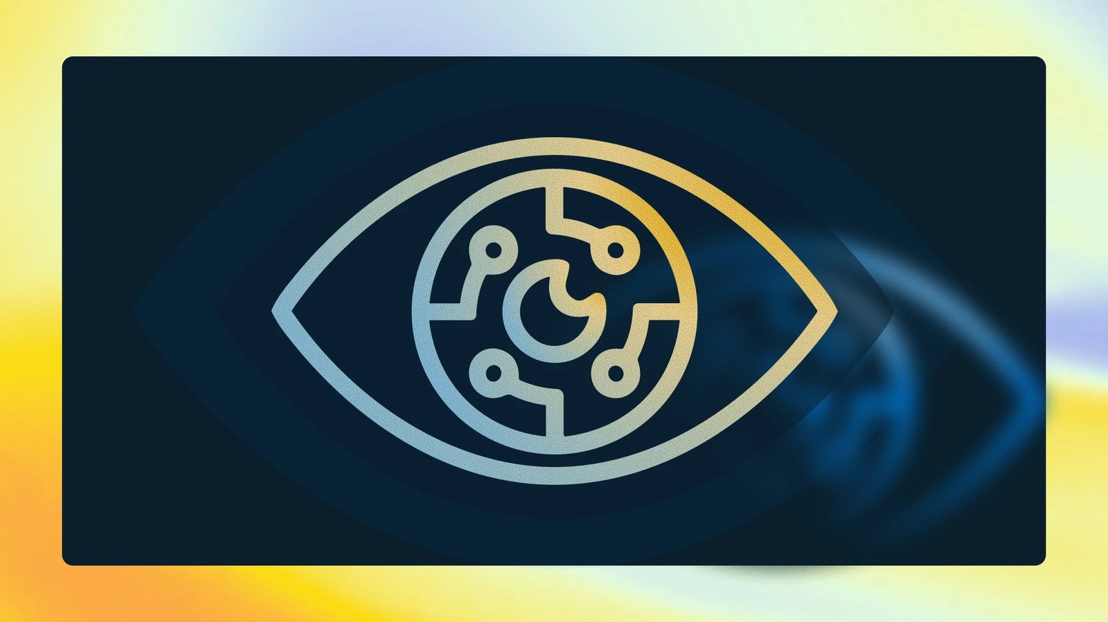Ilustración oficial de Microsoft de un ojo que representa a un actor de amenazas abusando de una extensión de IA maliciosa para robar datos de un modelo de lenguaje