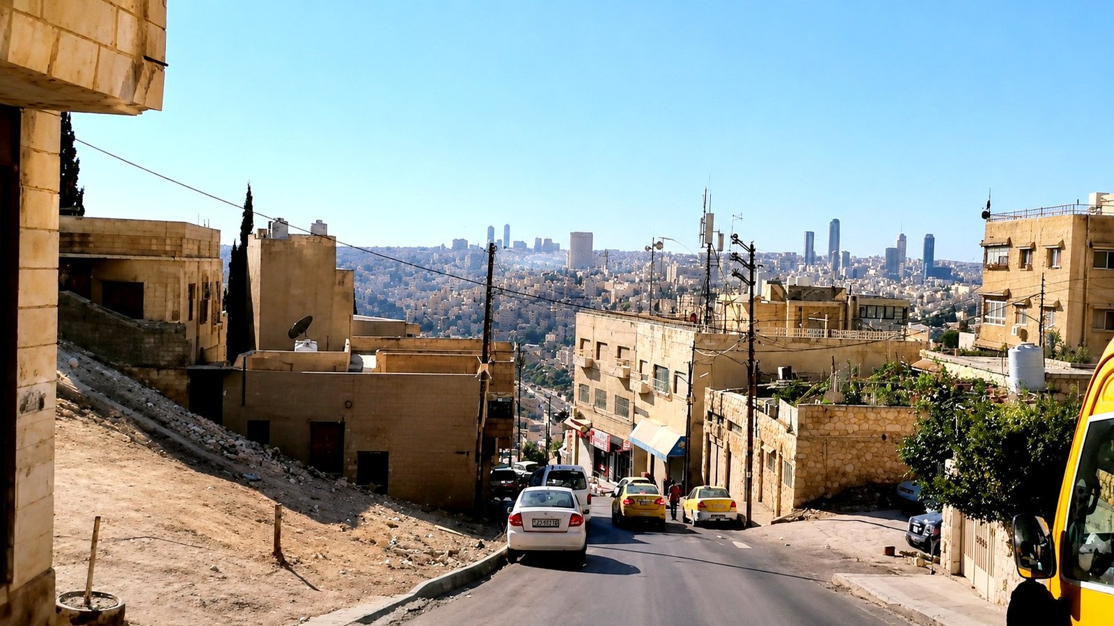 Skyline de Amán, capital de Jordania, ciudad donde fue detenido el presunto hacker 