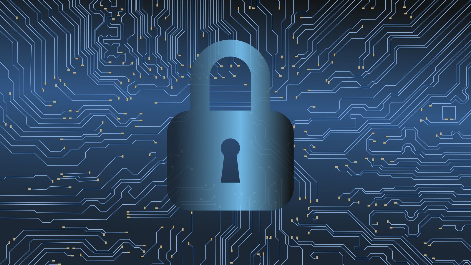 Candado digital sobre una placa de circuito azul: el límite de seguridad de la virtualización puesto en entredicho por el escape de guest a host