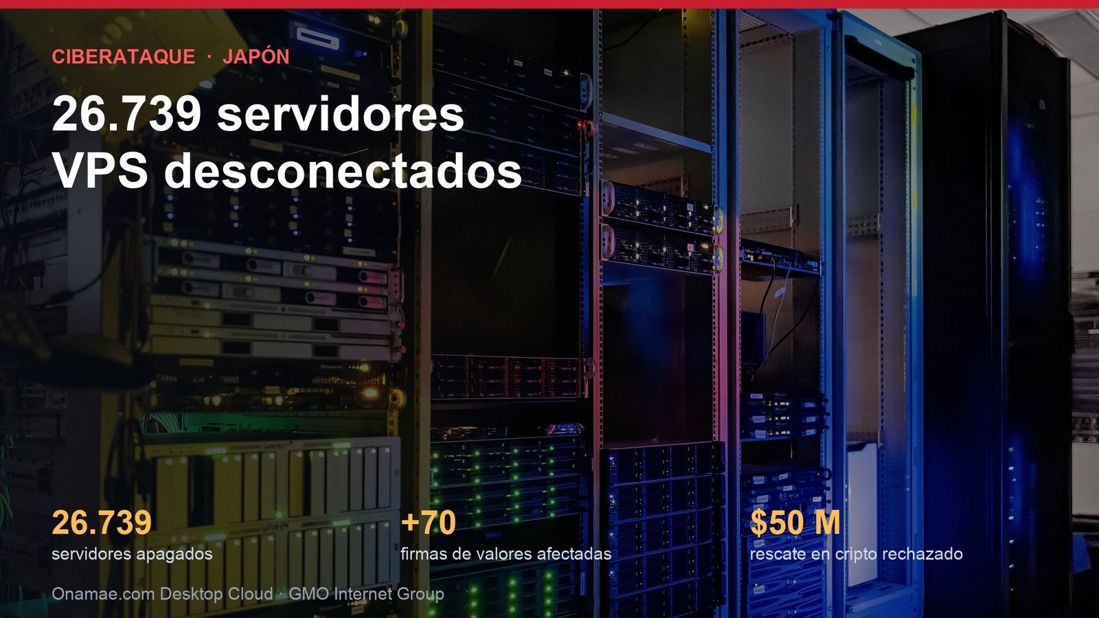 Ciberataque a GMO Internet: 26.739 servidores VPS caídos