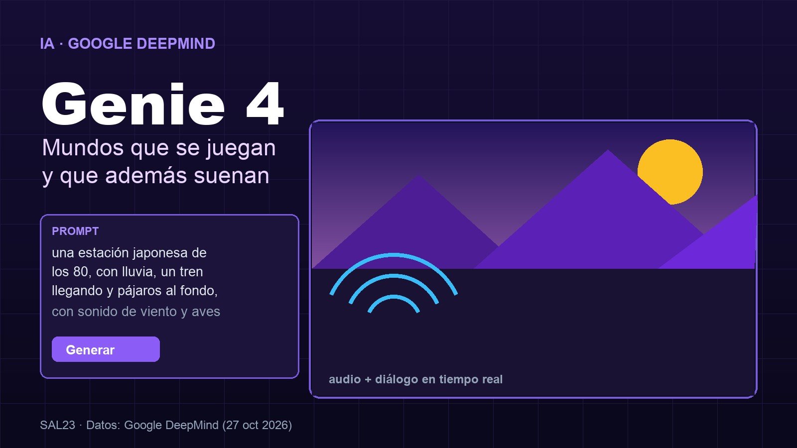 Genie 4: Google ya genera mundos jugables con sonido